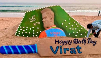 Virat Kohli Birthday: Kohli blossomed in sand sculpture