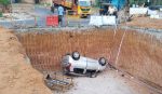 Udupi: A car fell into a huge pothole near Ambalapadi Junction